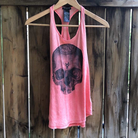 Aritzia Tops - ARITZIA TALULA pink skull extra small tank top